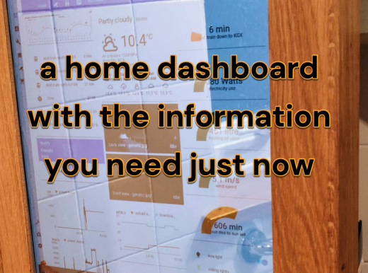a recycled monitor framed in oak and used to display useful information from Home Assistant