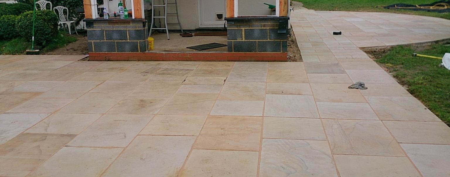 Sandstone patio install, seal and maintain Roger Frost science