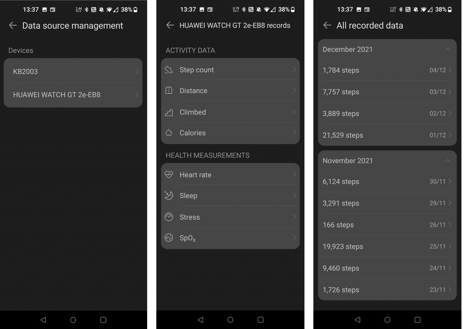 sync Huawei Health watch data into Google Fit; Google Drive or fitness