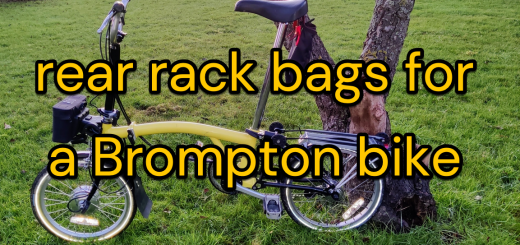 rear rack bags for a Brompton bicycle