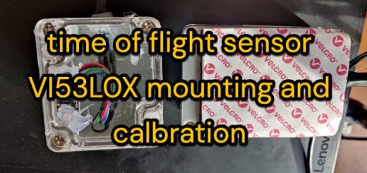time of flight sensor VI53L0X mounting and calibration